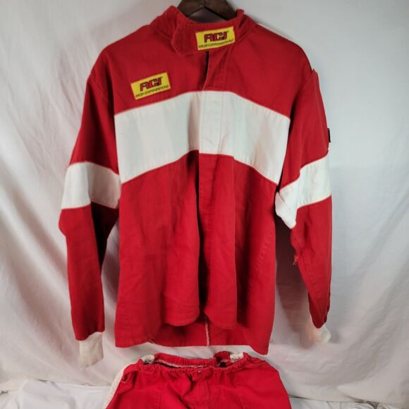 Vintage RCI Auto Racing Jacket & Pants 2XL SFI Mftd Certified 3-2A/1 Red White - Picture 1 of 16